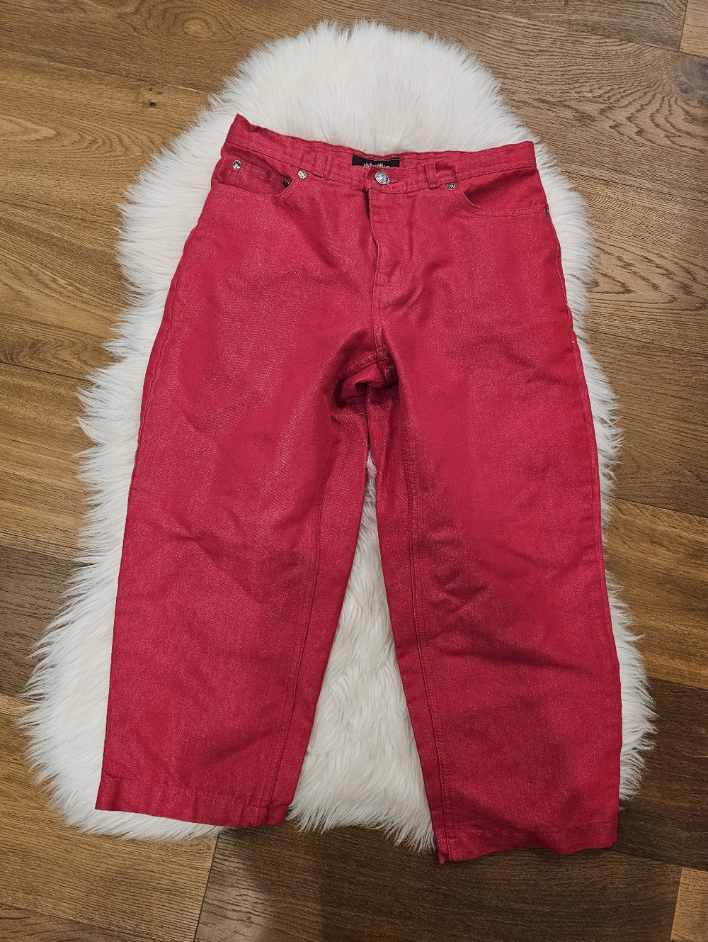 Vintage Xhilaration Red Cotton-Blend Waistband Detail
